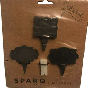 Sparq Slate Cheese Markers Set Of 3 With Chalk new
